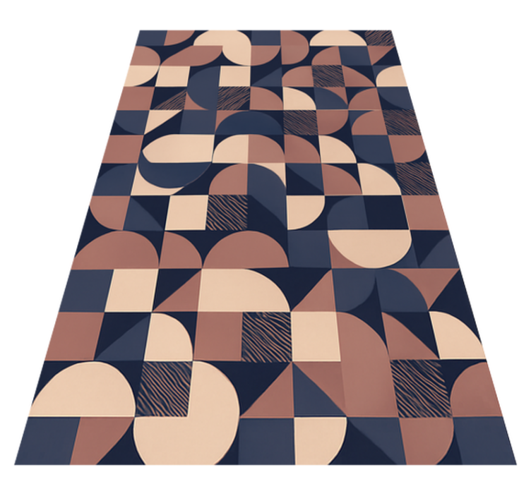 Alfombra vinílica dormitorio diseño geométrico púrpura - TenVinilo