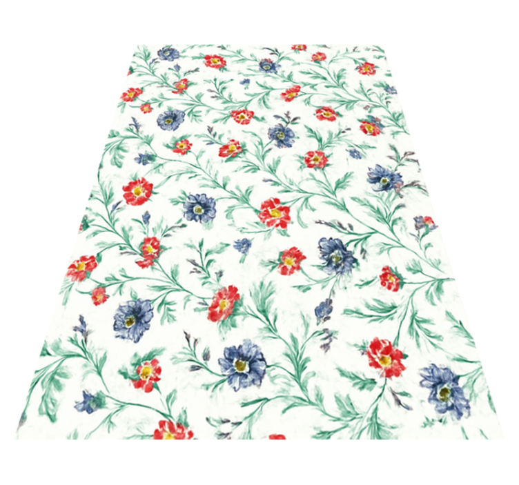 Alfombra vinílica dormitorio diseño flores retro - TenVinilo