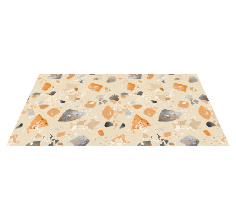 Alfombra vinílica geométrica patrón terrazzo monocromático - TenVinilo