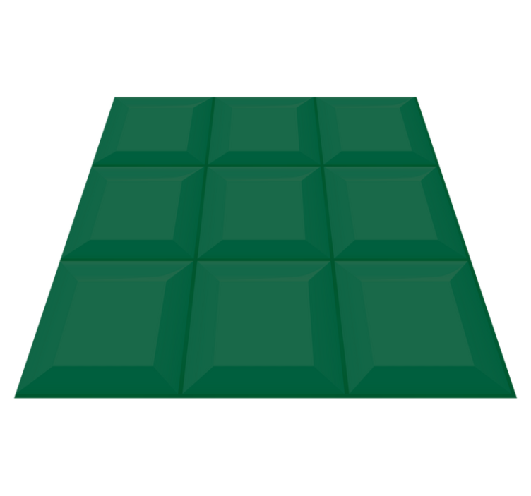 Alfombra vinílica geométrica azulejos 3d verdes - TenVinilo