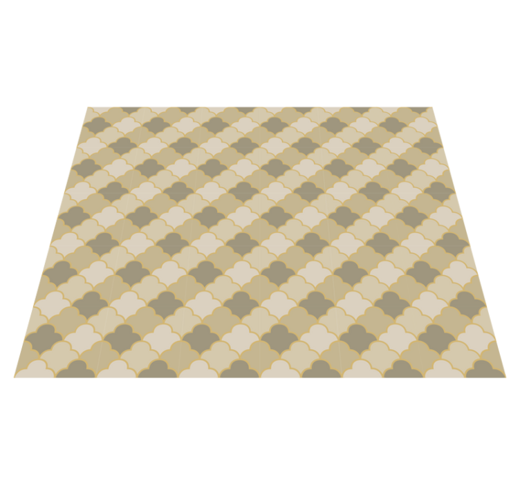 Alfombra vinílica geométrica beige art déco - TenVinilo