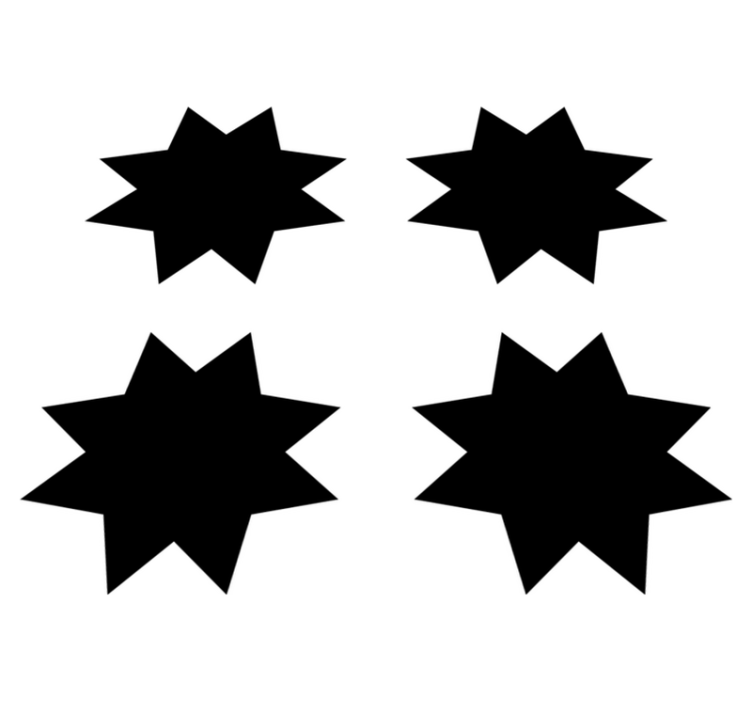 Alfombra vinílica geométrica estrellas negras - TenVinilo