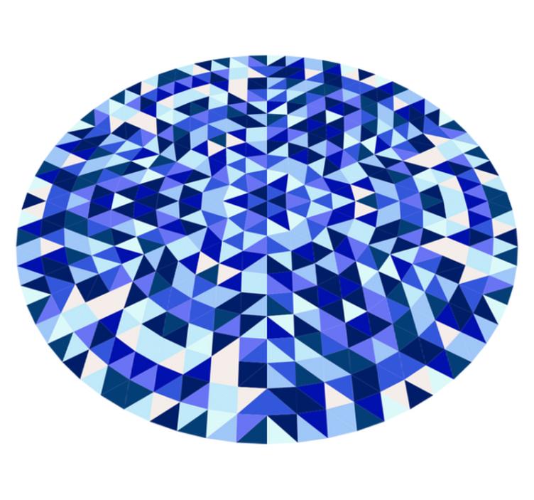 Alfombra vinílica geométrica patrón circular azul - TenVinilo