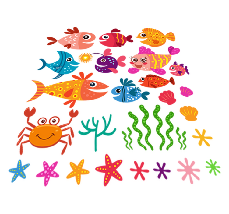 Alfombra vinílica infantil peces de colores - TenVinilo