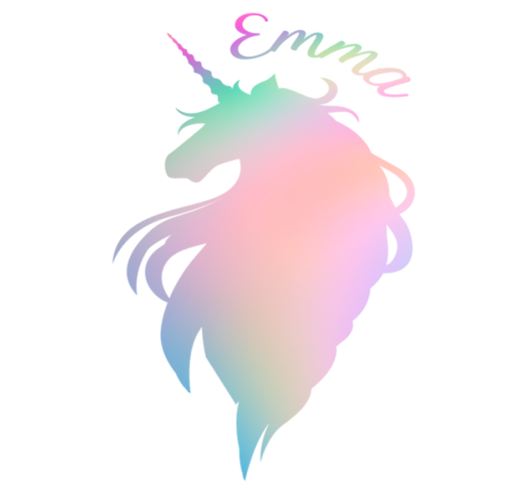 Alfombra vinílica infantil silueta unicornio personalizable - TenVinilo