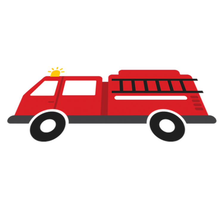 Alfombra vinílica infantil camión de bomberos - TenVinilo