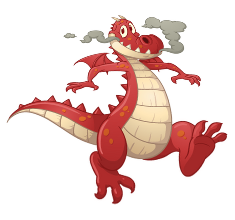 Alfombra vinílica infantil dragón rojo - TenVinilo