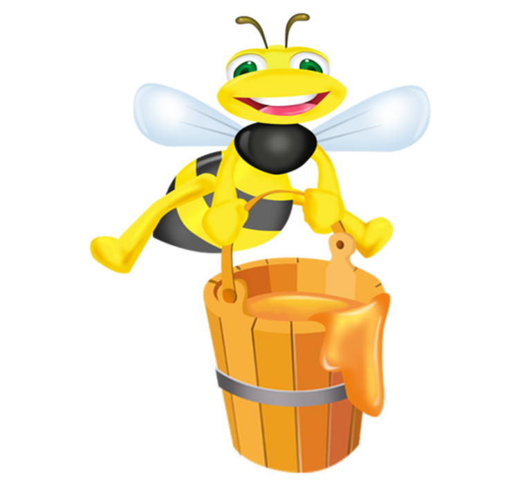 Alfombra vinílica infantil pegatina abeja miel - TenVinilo