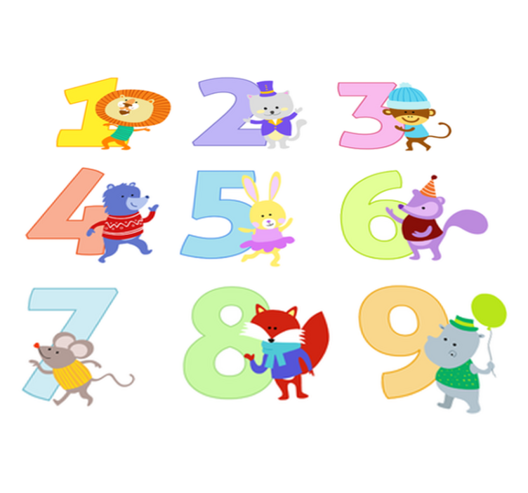 Alfombra vinílica infantil sticker colección números - TenVinilo