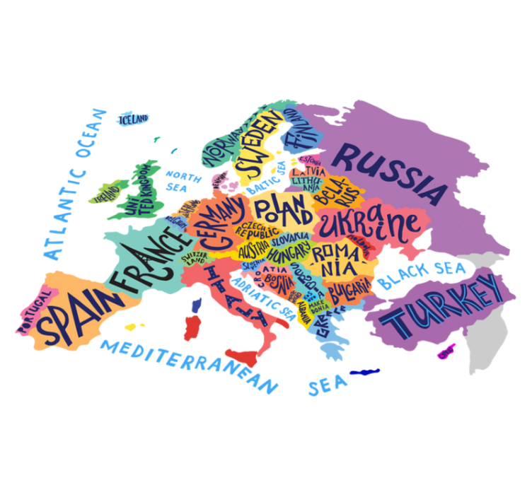 Alfombra vinílica infantil mapa de europa infantil - TenVinilo