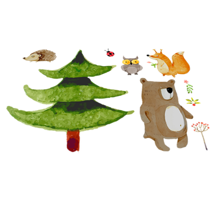 Alfombra vinílica infantil animales del bosque salvaje - TenVinilo