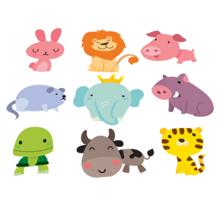 Alfombra vinílica infantil sticker de animales - TenVinilo