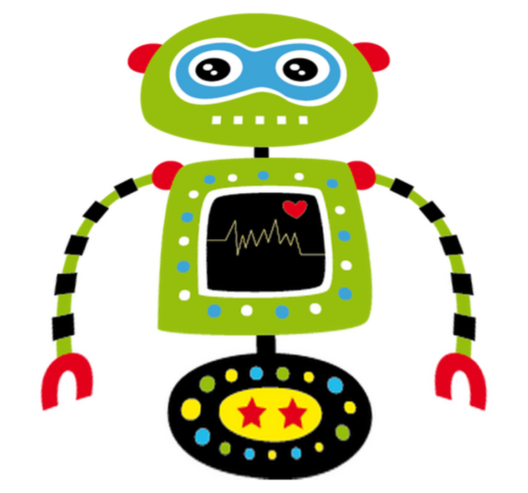 Alfombra vinílica infantil robot verde - TenVinilo