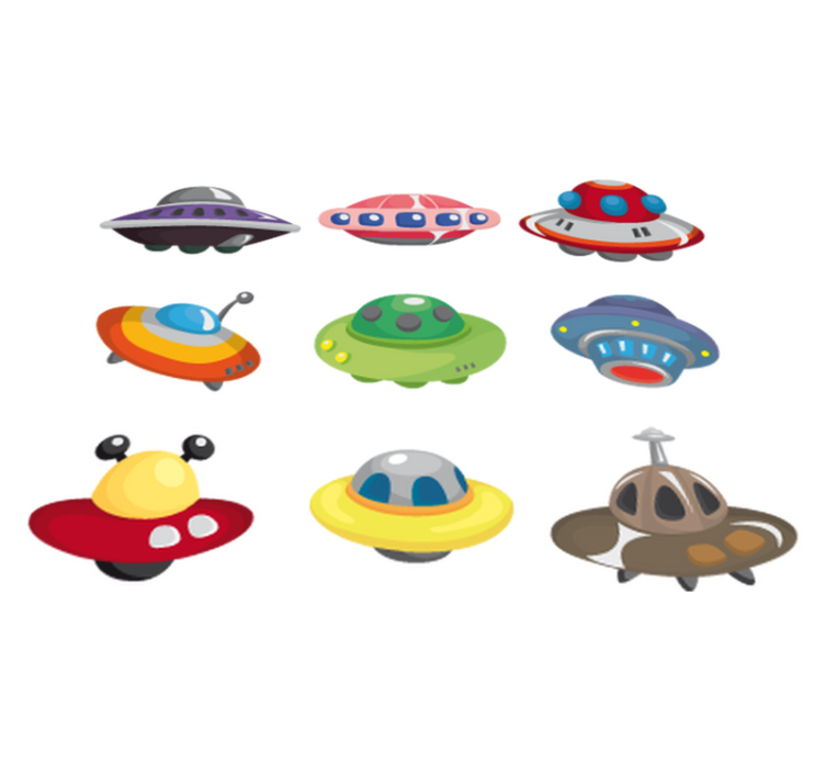 Alfombra vinílica infantil stickers de ovnis - TenVinilo