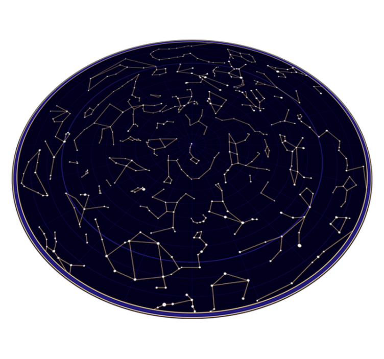 Alfombra vinílica infantil mapa de constelaciones - TenVinilo