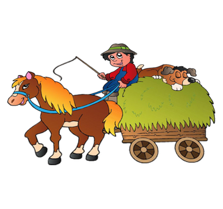 Alfombra vinílica infantil caballito mecedor con carro - TenVinilo