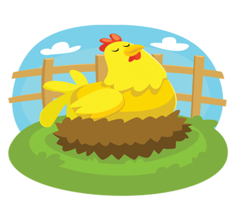 Alfombra vinílica infantil gallina ponedora - TenVinilo