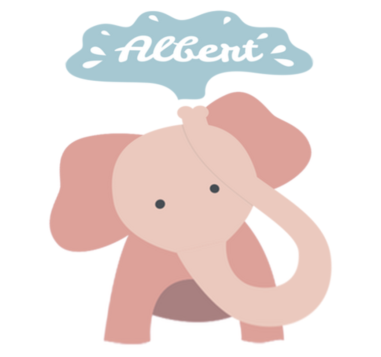 Alfombra vinílica infantil elefante bebé con nombre - TenVinilo
