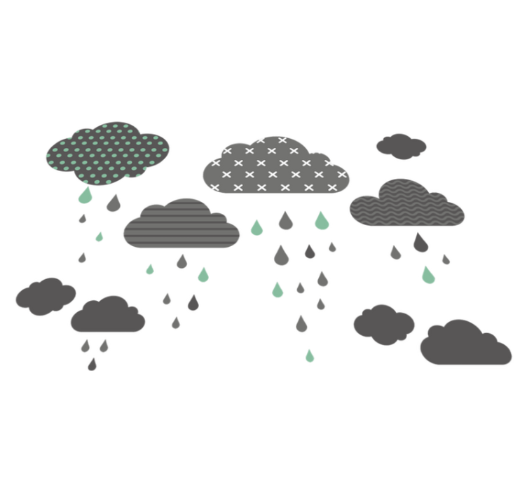 Alfombra vinílica infantil nubes grises de lluvia - TenVinilo