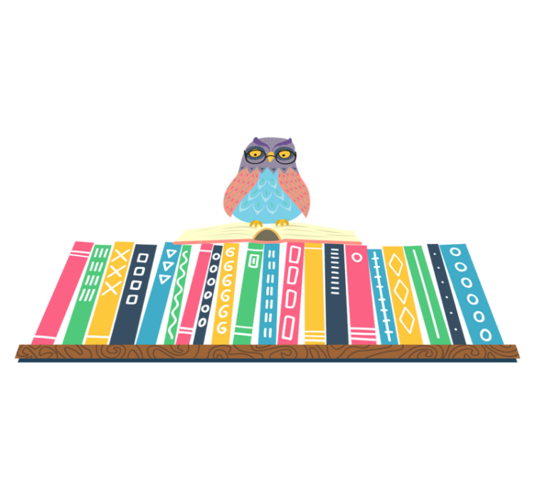 Alfombra vinílica dormitorio búho de dibujos con gafas - TenVinilo