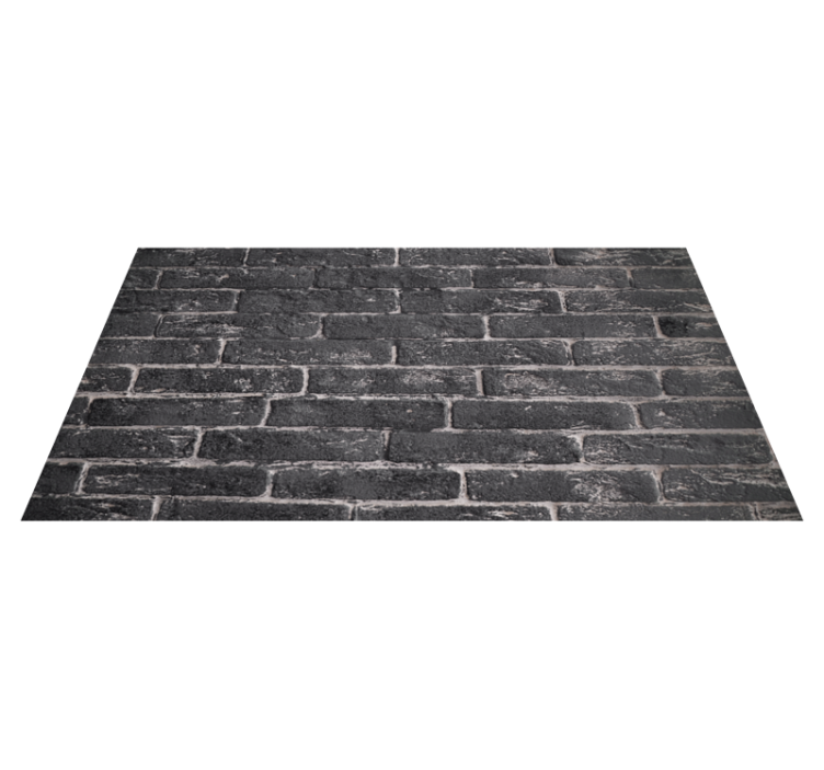 Alfombra vinílica dormitorio pared gris de ladrillos - TenVinilo