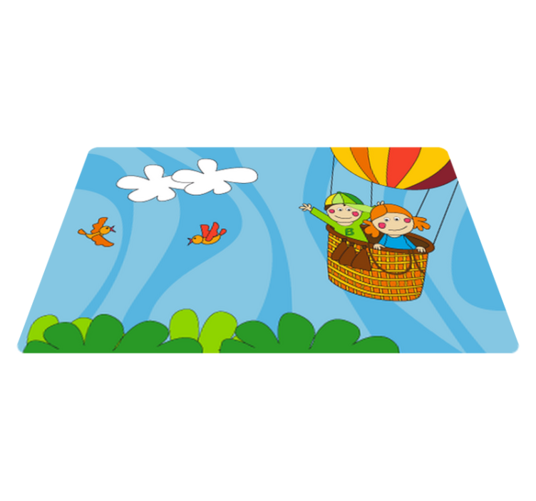 Alfombra vinílica infantil vuelo en globo - TenVinilo