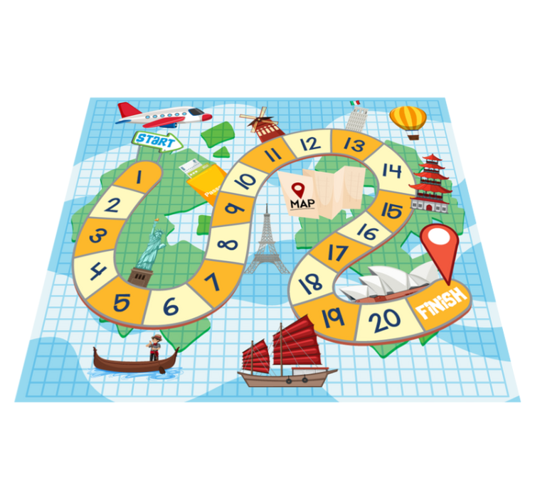 Alfombra vinílica juegos mapa de tablero - TenVinilo