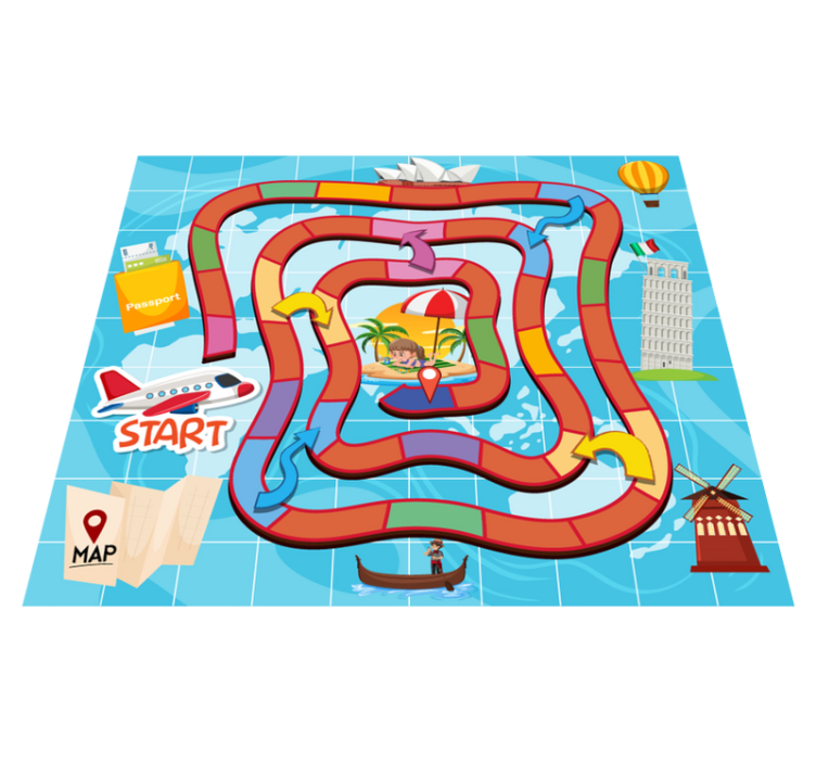 Alfombra vinílica juegos para viajar con juegos de mesa - TenVinilo