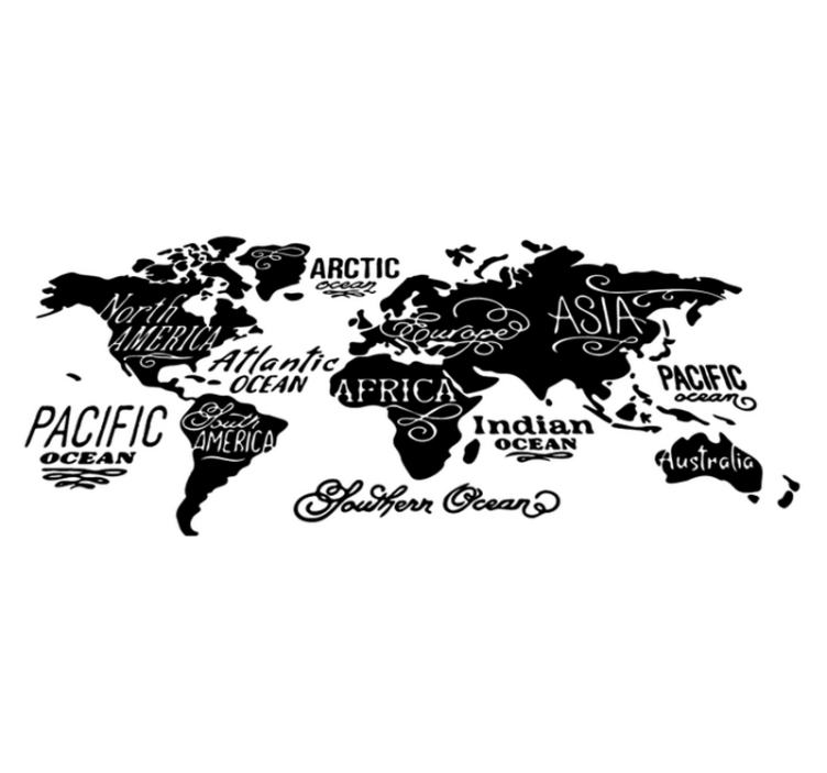 Alfombra vinílica mapamundi mapa del mundo detallado - TenVinilo