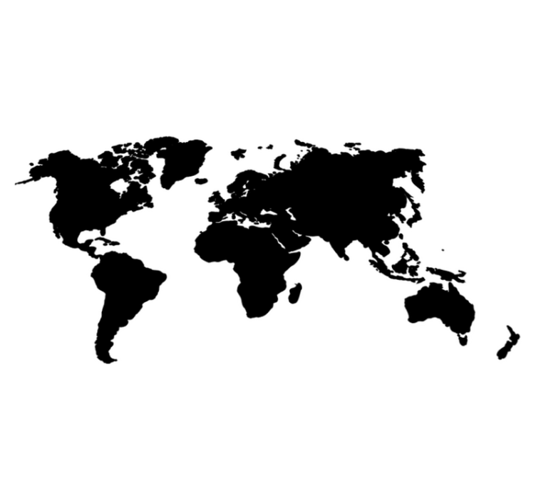 Alfombra vinílica mapamundi mapa del mundo en color único - TenVinilo