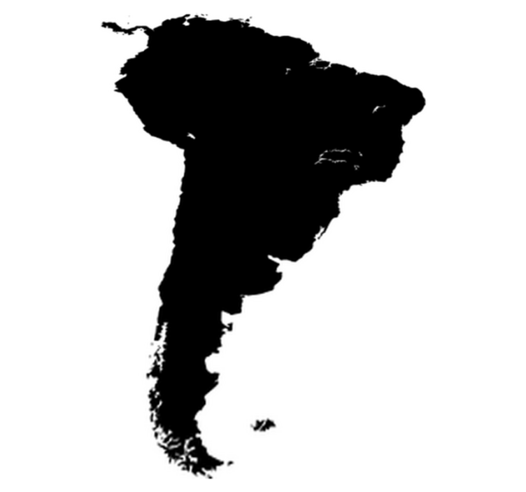 Alfombra vinílica mapamundi silueta de sudamérica - TenVinilo