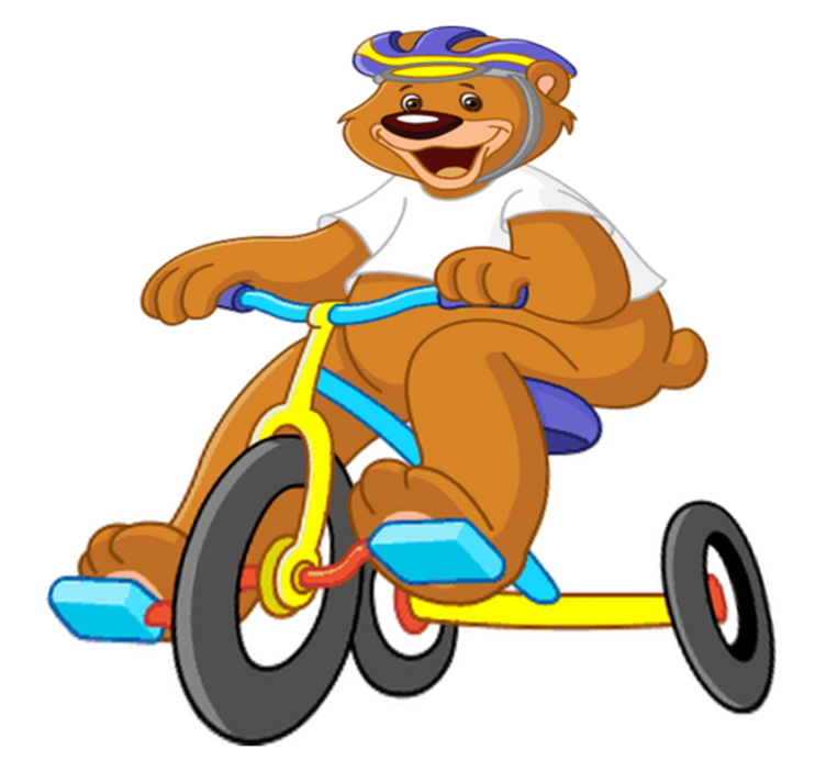 Alfombra vinílica infantil oso ciclista - TenVinilo