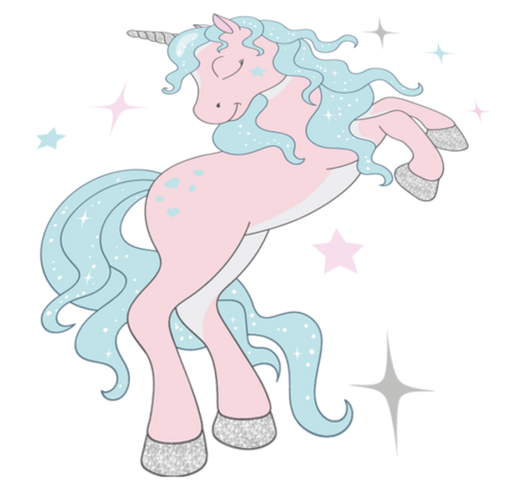 Alfombra vinílica infantil patrón unicornios brillantes - TenVinilo