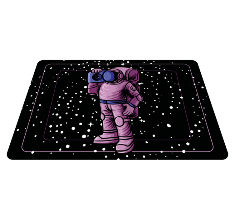 Alfombra vinílica infantil astronauta con radio - TenVinilo