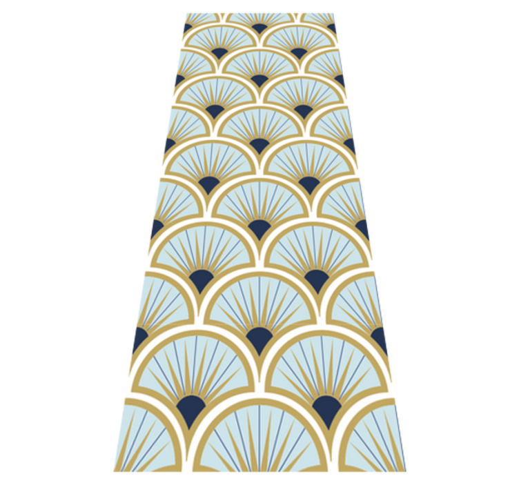 Alfombra vinílica baño tonos azules art deco - TenVinilo