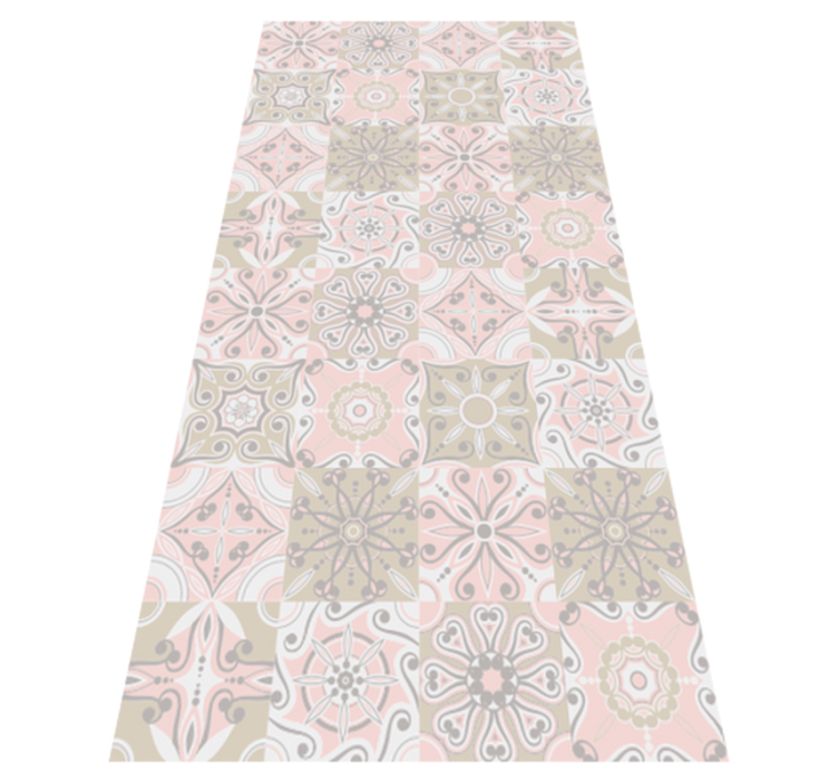 Alfombra vinílica baño azulejos rosa y gris - TenVinilo