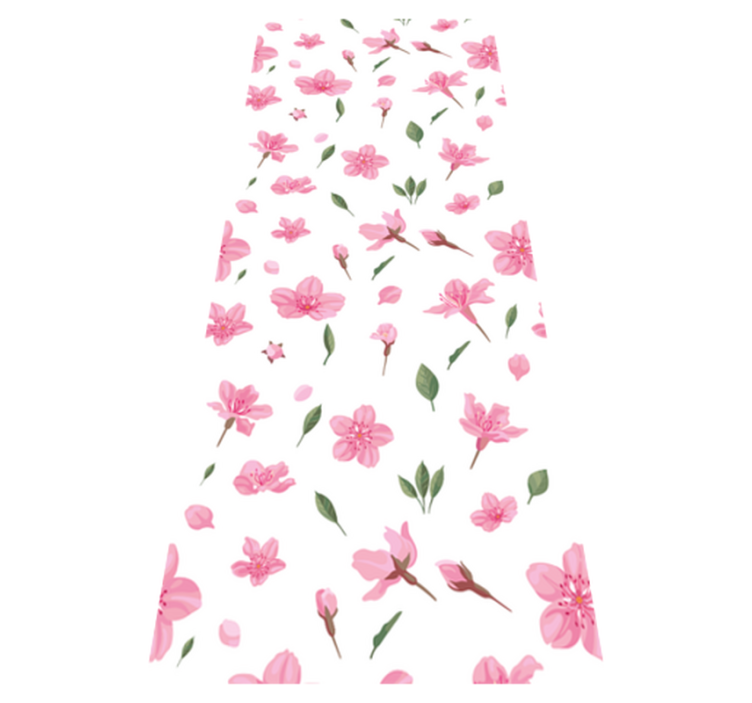 Alfombra vinílica baño flores de cerezo rosa acuarela - TenVinilo