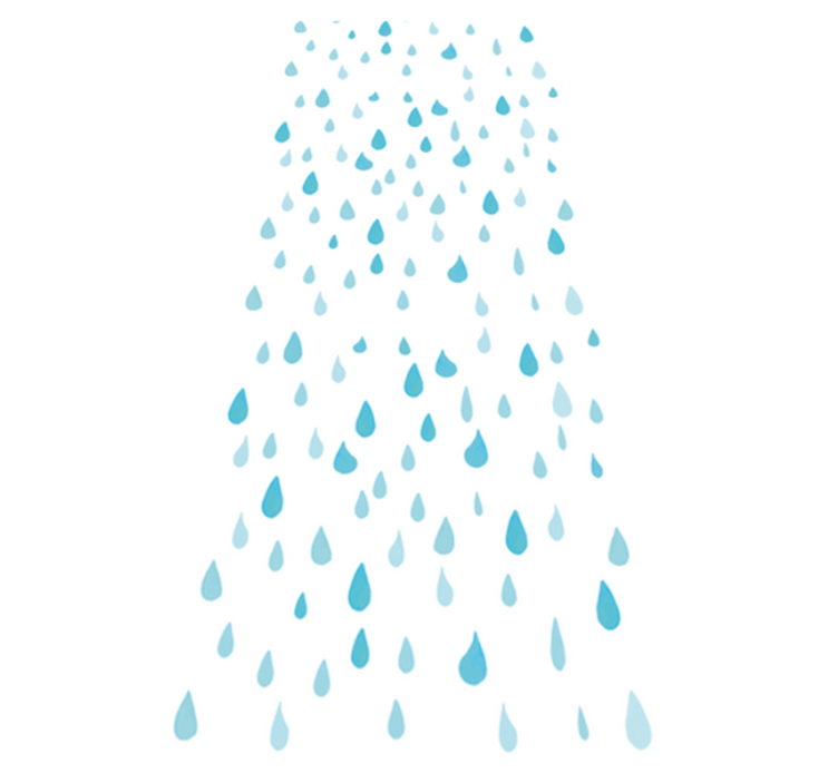 Alfombra vinílica baño gotas de agua azul acuarela - TenVinilo