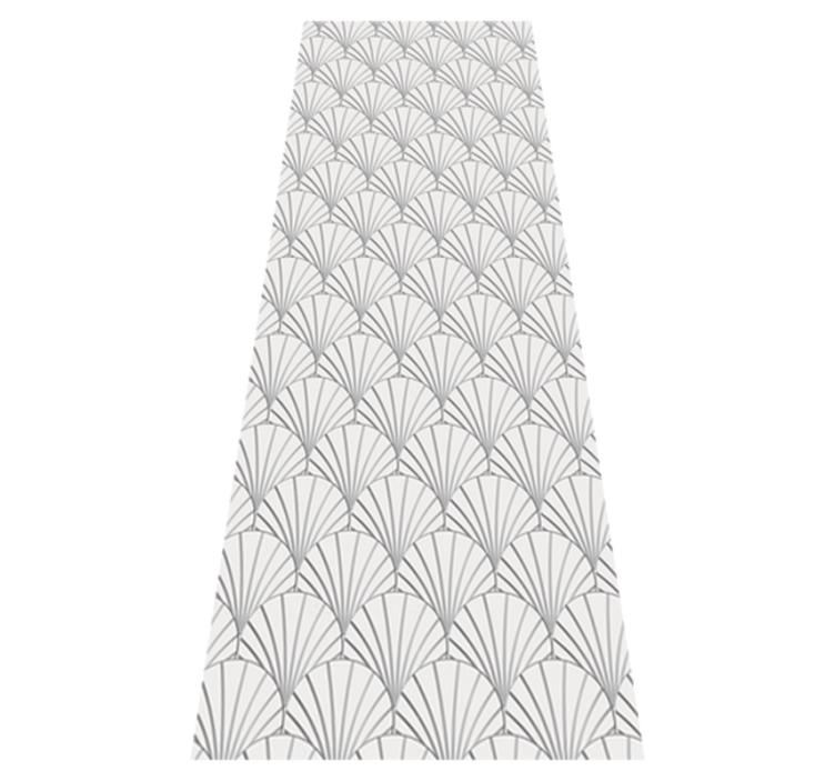 Alfombra vinílica baño con patrón de conchas blancas - TenVinilo