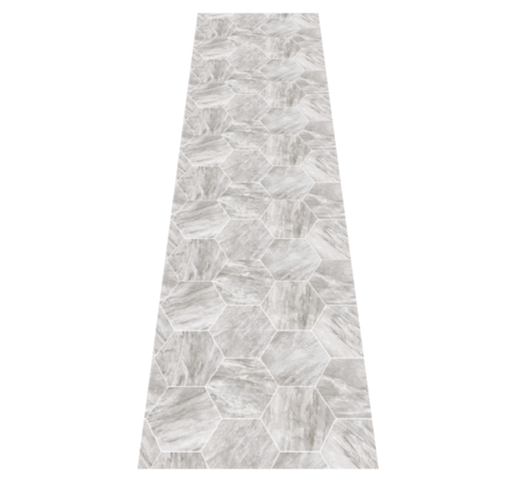 Alfombra vinílica baño patrón hexagonal mármol dorado - TenVinilo