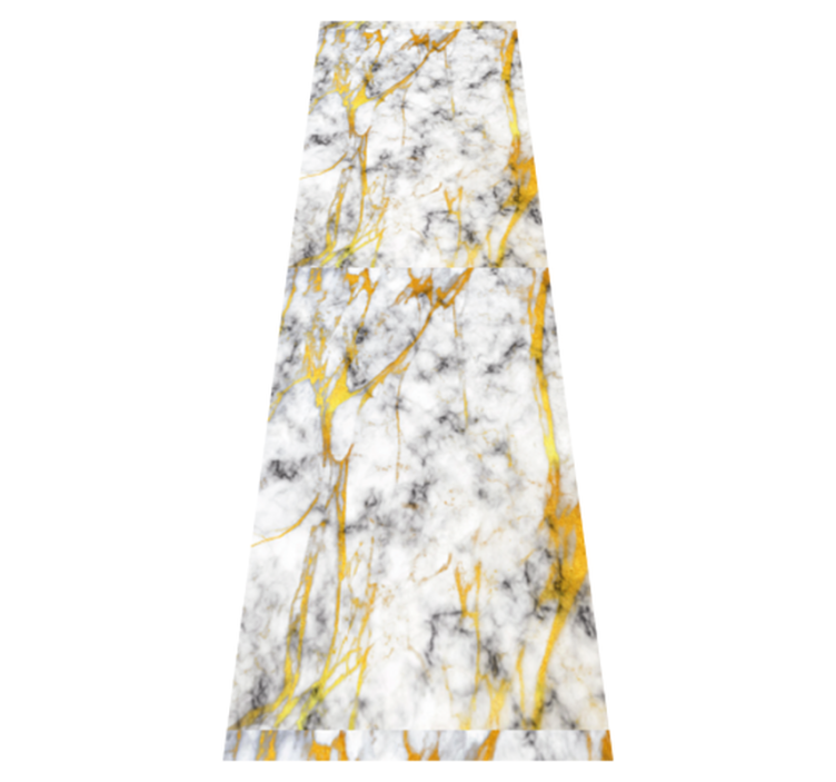 Alfombra vinílica baño mármol gris y dorado elegante - TenVinilo