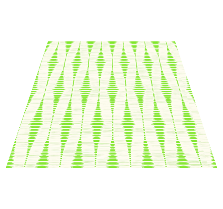 Alfombra vinílica geométrica ikat verde rabaul - TenVinilo