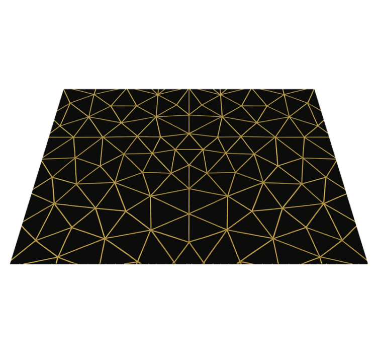Alfombra vinílica geométrica red geométrica dorada midnight - TenVinilo