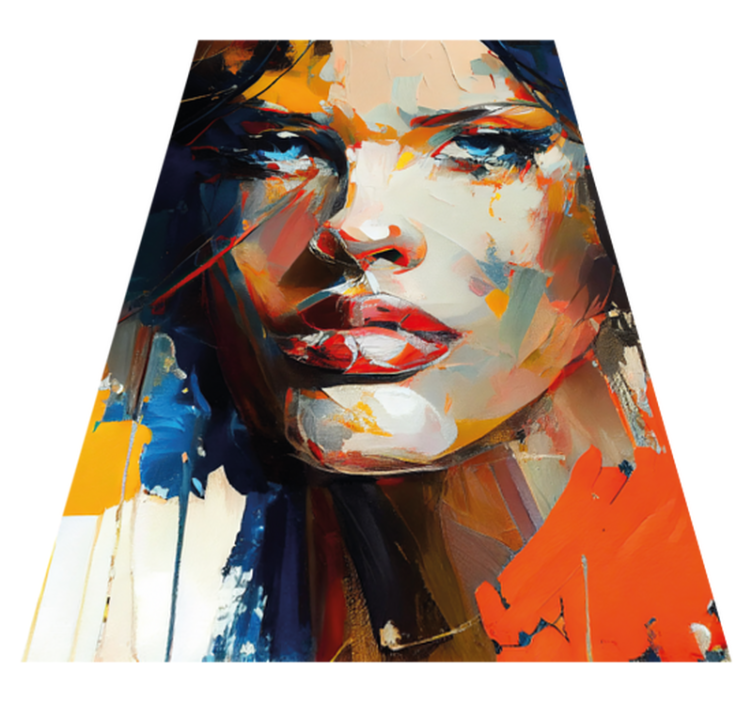 Alfombra vinílica baño pintura facial colorida - TenVinilo