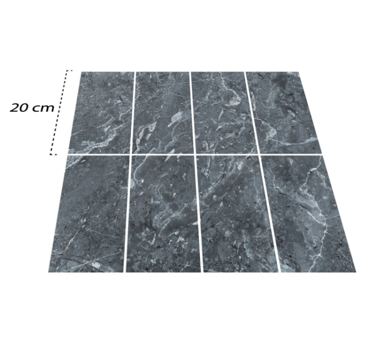 Alfombra vinílica baño de baldosas de mármol gris - TenVinilo