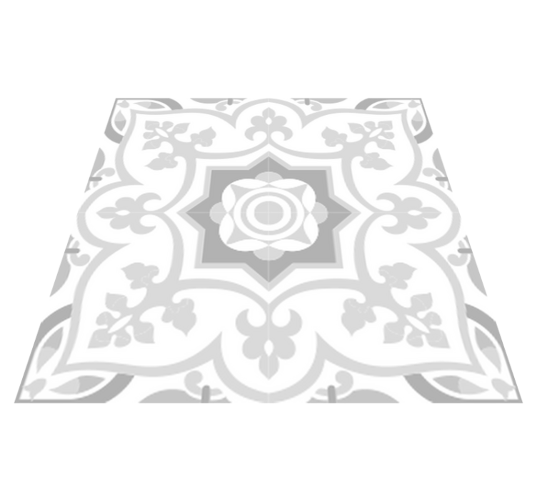 Alfombra vinílica baño azulejos marroquíes tonos grises - TenVinilo