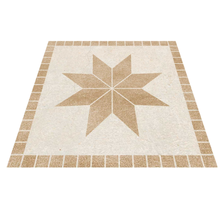 Alfombra vinílica baño azulejo estrella marrón - TenVinilo