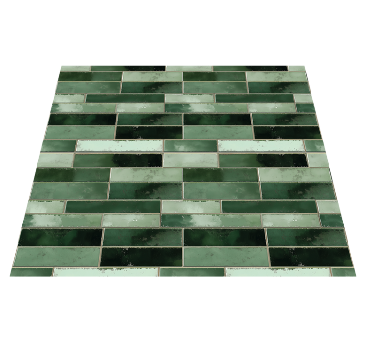 Alfombra vinílica baño verde largo - TenVinilo