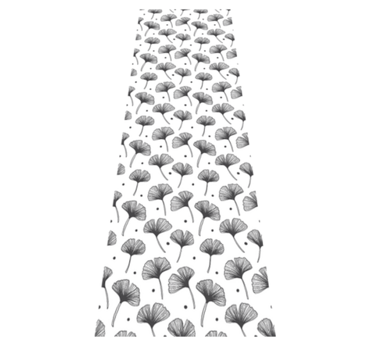 Alfombra vinílica baño hojas de ginkgo blancas - TenVinilo