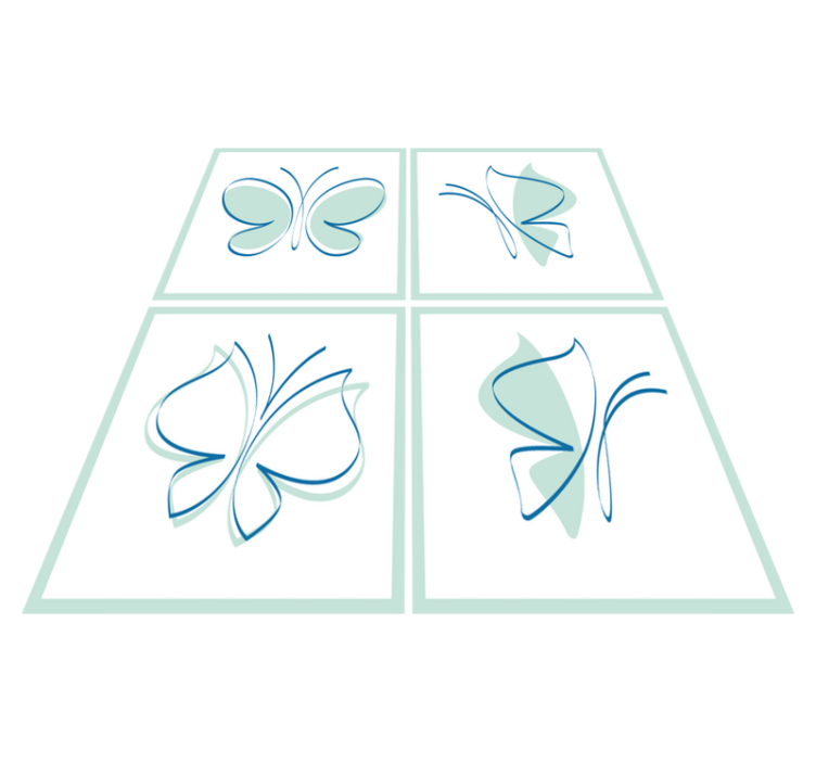 Alfombra vinílica baño mariposas en silueta - TenVinilo